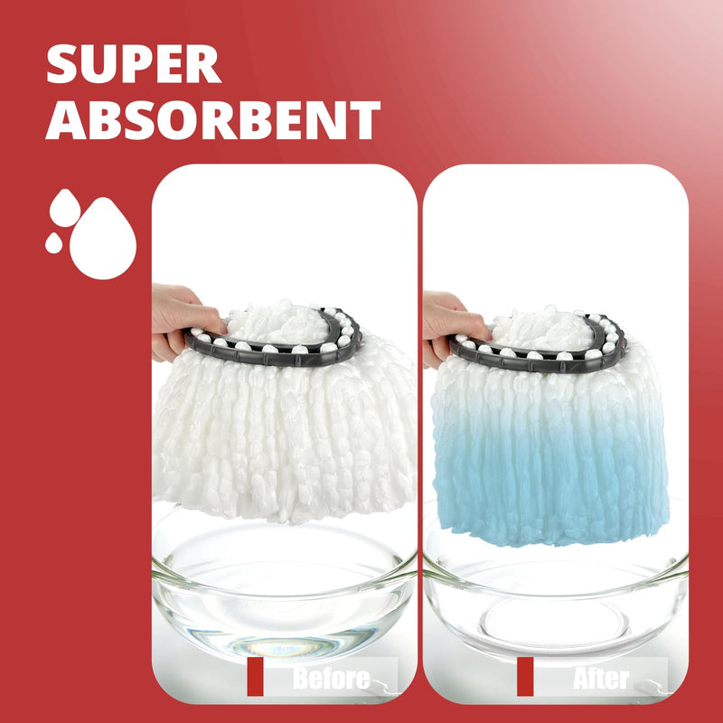 [Australia] - Mop Replace Head, 3 Pack Spin Mop Replacement Head Easywring 1-Tank System, Easy Cleaning, Microfiber, Machine Washable 1-TANK Mop Head (3pcs) 