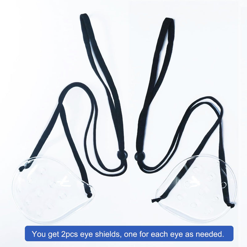 [Australia] - AMZVIO 2pcs Eye Shield After Cataract Surgery,Cataract Eye Shield With Extended Elastic Strap Longer & Wider for Adults,Clear Eye Patch for Sleeping after Surgery 