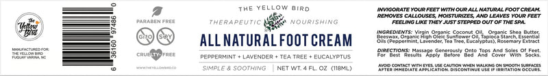 [Australia] - Yellow Bird Foot Cream 2 Pack Bundle - Natural Dry & Itchy Feet Repair Balm. Foot Moisturizer with Organic Ingredients and Essential Oils 4 Ounce (Pack of 2) 