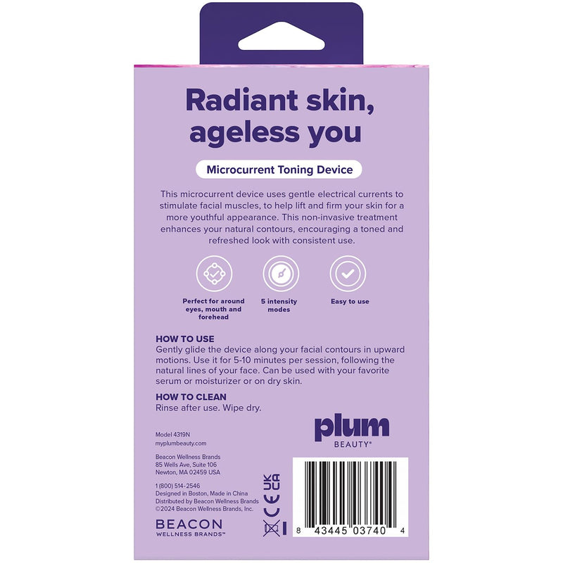 Plum Beauty Microcurrent Toning Device – Skin Tightening & Face Contour | Self-Care Gifts for Women
