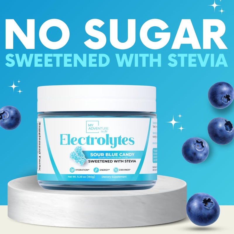 [Australia] - Zero Sugar - Sour Blue Candy Electrolytes Powder - Refreshing Hydration - Caffeine Free Energy - All Natural Ingredients - Vegan, Keto & Paleo - Sugar Free Electrolyte Powder Drink Mix - 30 Servings 5.29 Ounce (Pack of 1) 