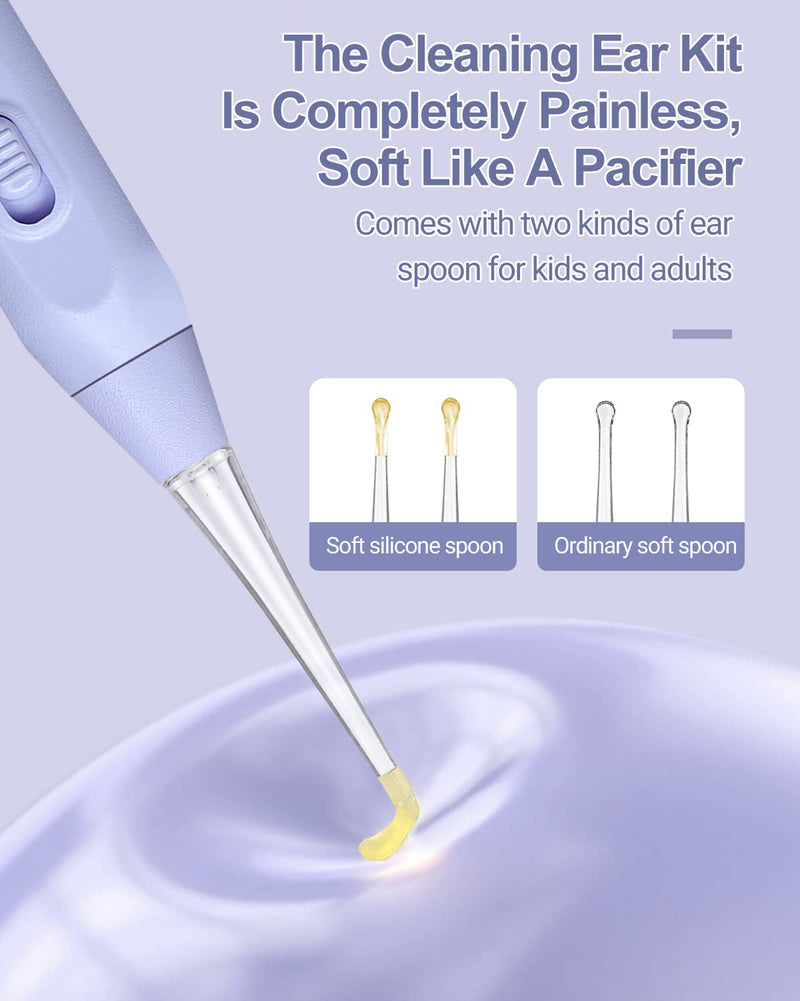 [Australia] - Ear Wax Removal Tool with Light Kids Ear Wax Remover Ear Cleaning Tool Ear Cleaner with Built-in Storage Space UANRNA Upgraded Ear Wax Removal with Light for Kids & Adults (Purple) Purple 