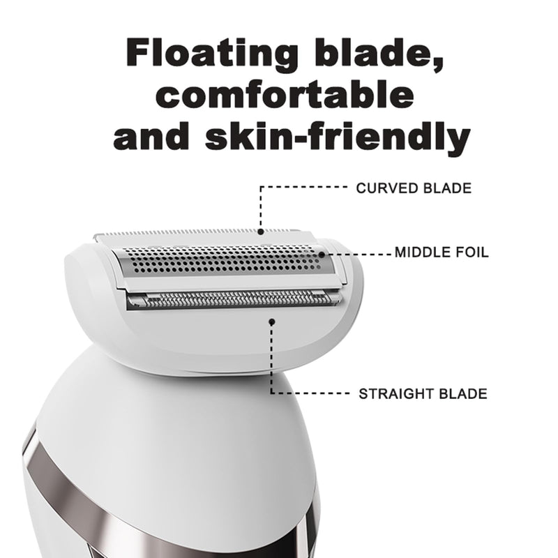 [Australia] - Electric Lady's Epilator,2in1 for Face, Chin, Arm, Leg, Armpit, Bikini Trimmer,Shave& Epilate, Wide Head for Fast Epilation,Wet & Dry Lady Shaver,2 Speeds 