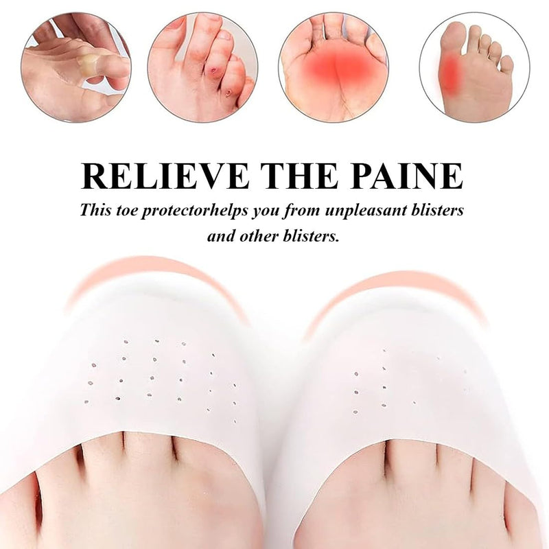 [Australia] - PLABBDPL 2x silicone toe protectors for ballet & pumps - soft gel toe caps & metatarsal pads for pain-free dancing & running - toe protectors for pointe shoes & high heels 