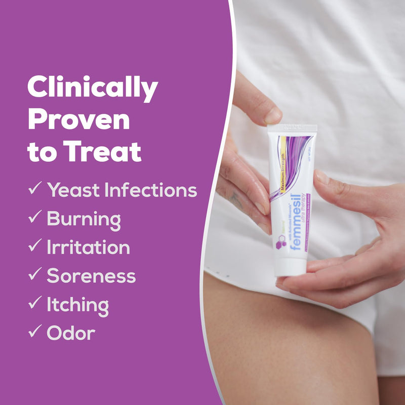 [Australia] - Femmesil Yeast Infection Ointment MAX Strength, Vaginal Yeast Infection Treatment for Women Feminine Care, Natural Antifungal Cream to Relieve Vaginal Itch & Irritation (28g) 