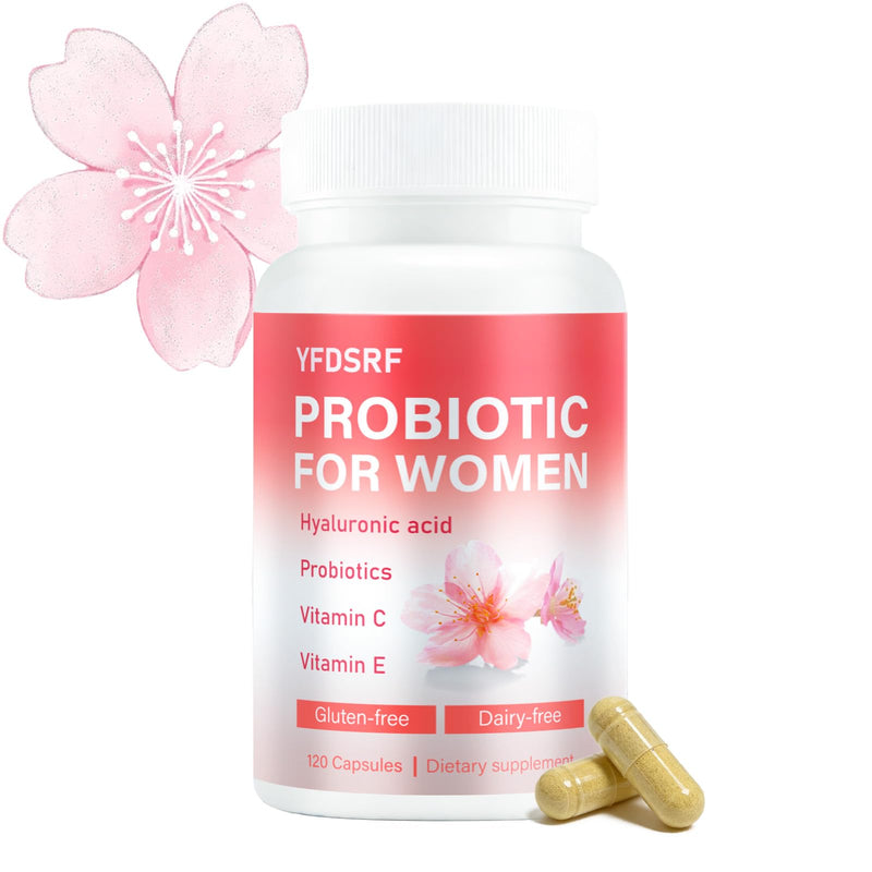 Women's Vaginal Probiotic Supplement for Intimate Health & pH Balance | with Hyaluronic Acid, Multi-Collagen, Vitamin C | Supports Comfort, Moisture & Antioxidant Defense | 120 Capsules (1) 1