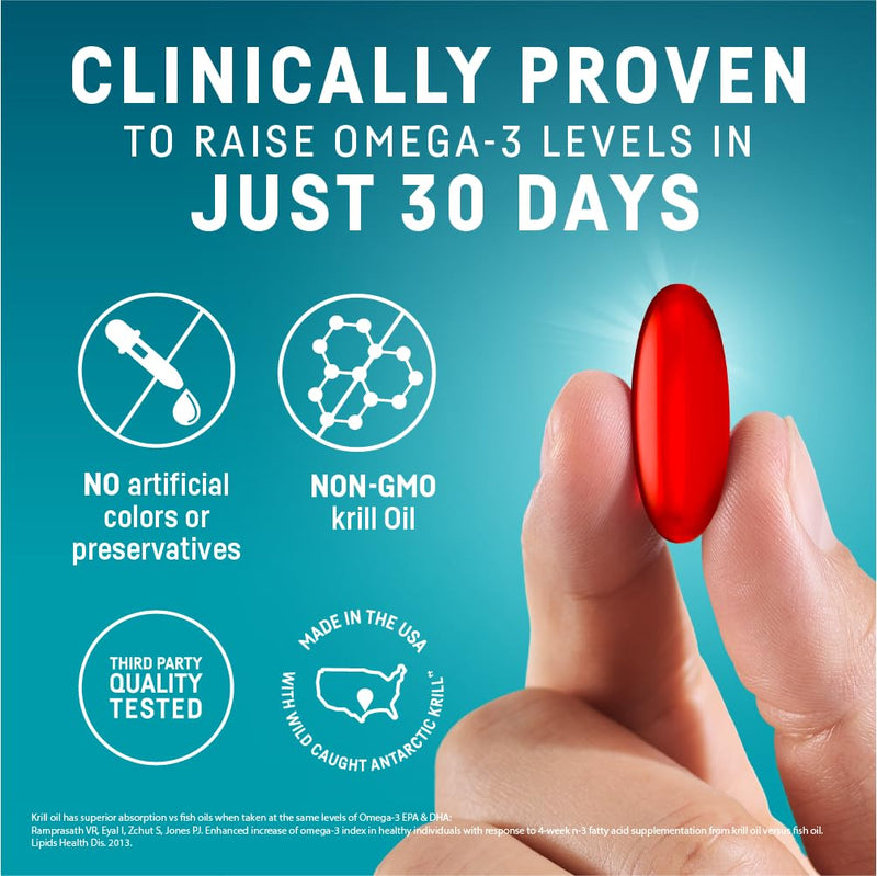 [Australia] - Kori Krill Omega 3 Excel Krill Oil 1000mg Supplements with EPA & DHA, High Performance PC Formula for Max Absorption, Clinically Proven & Non-GMO Source, 50 Softgels 50 Count (Pack of 1) 