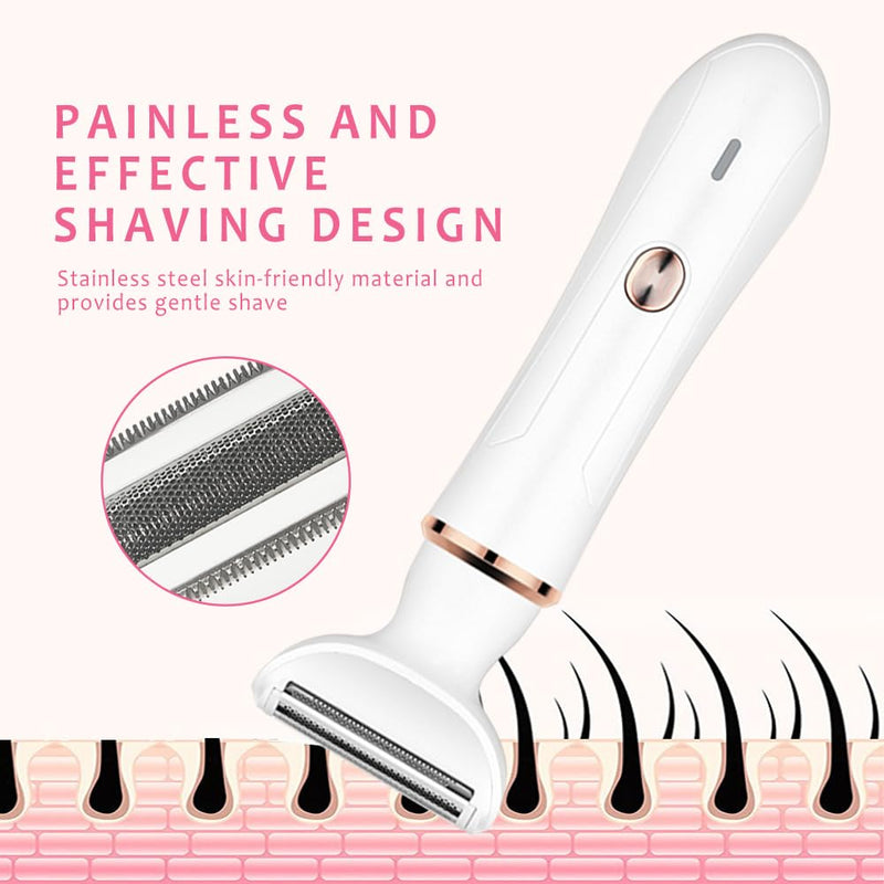 [Australia] - Bikini Trimmer for Women, 4 in 1 Electric Razors for Women, Dermave Bikini Shaver,Rechargeable Lady Trimmer for Underarm Body Leg Face 