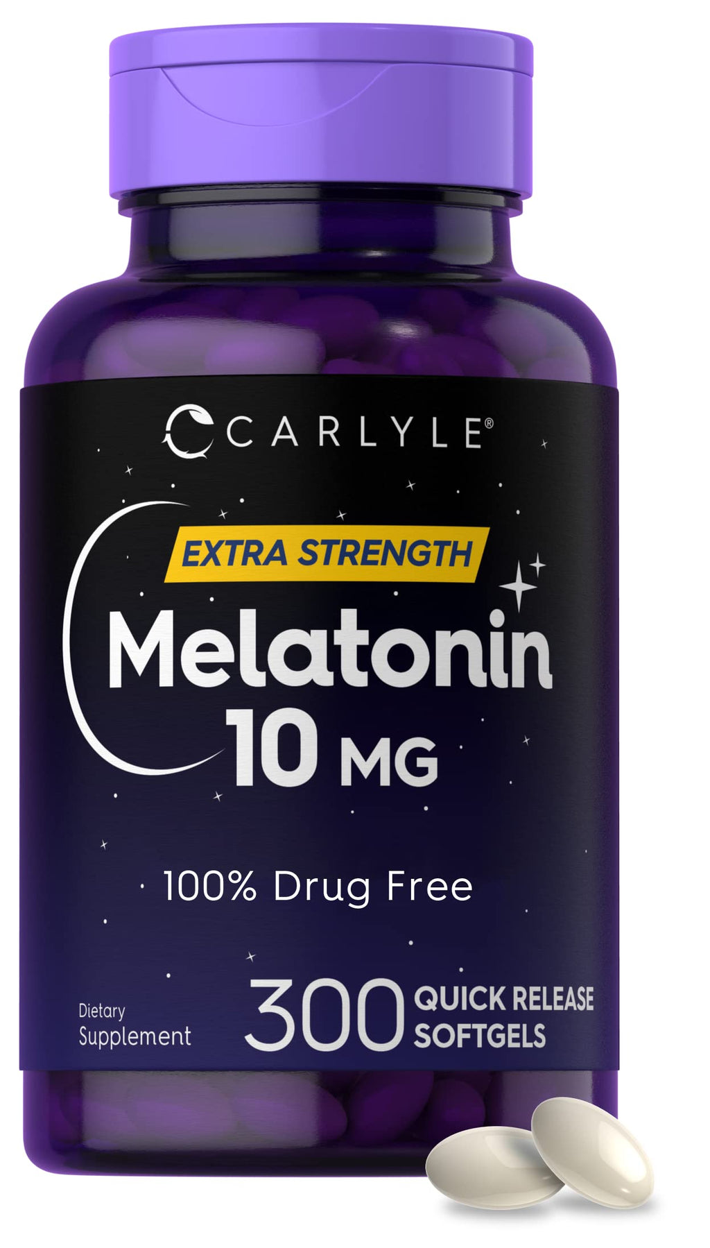 Carlyle Melatonin 10mg | 300 Softgels | for Adults | Non-GMO, Gluten Free Supplement