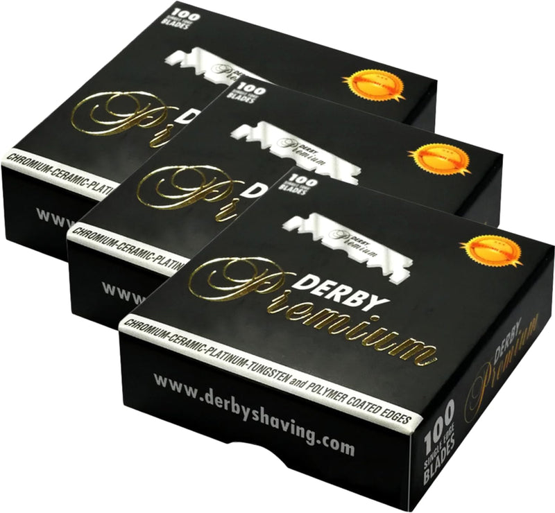 [Australia] - 300 "Derby Premium" Single Edge Razor Blades for straight razor 