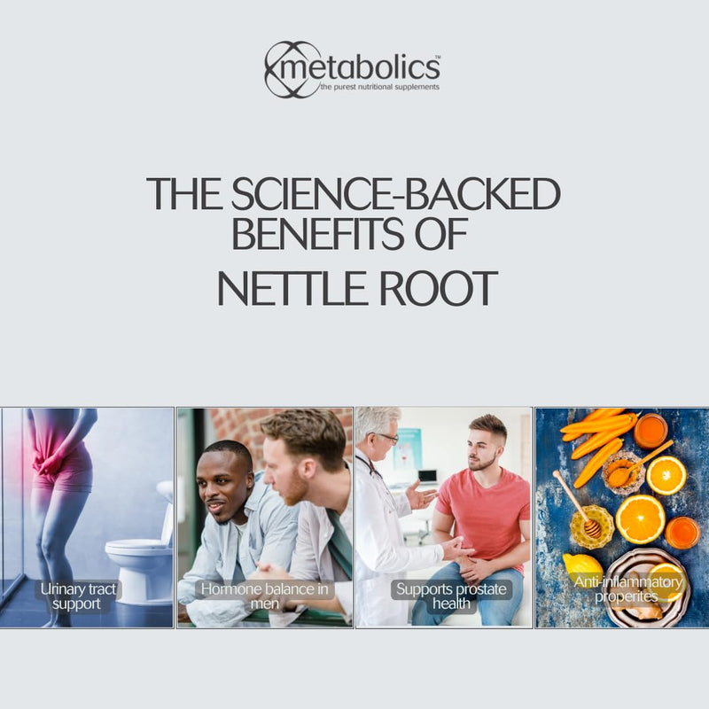 Nettle Root – 100 Vegan Capsules | Urtica dioica Extract for Prostate, Urinary, Inflammation & Immune Support | Additive‑Free | UK Made | Metabolics