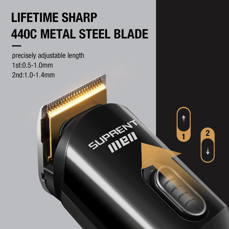 [Australia] - SUPRENT Beard Trimmer for Men - 16 Pieces Mens Grooming Kit with Electric Beard Trimmer, Adjustable Hair Trimmer, Hair Clippers, Razors for Beard, Hair, Body, Groin, Nose & Ear, Waterproof IPX7 