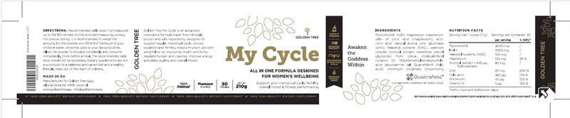 Golden Tree My Cycle Mango – Myo-Inositol Powder with Inulin, NAC, Folic Acid, Zinc, Magnesium & Chromium – Inositol Powder for Women, 180 g (30 Servings) Pack of 1