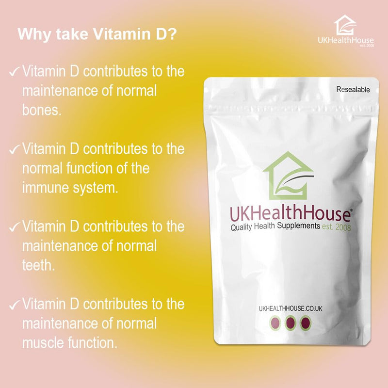 UKHealthHouse Vitamin D3 4000iu & K2 100ug (MK7) Vitamin D3 K2 Tablets Supports Normal Bones Muscles Teeth Immune System Cholecalciferol Menaquinone-7 (240 tabs) 240 count (Pack of 1)