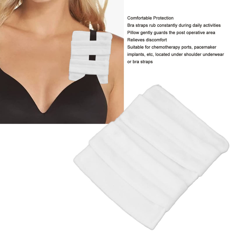 [Australia] - Pillow Post Surgery Bra Strap for Chest Port, Bra Strap Cushion Pad Protector,Comfort Heart Surgery Recovery Support Cushion (White) White 