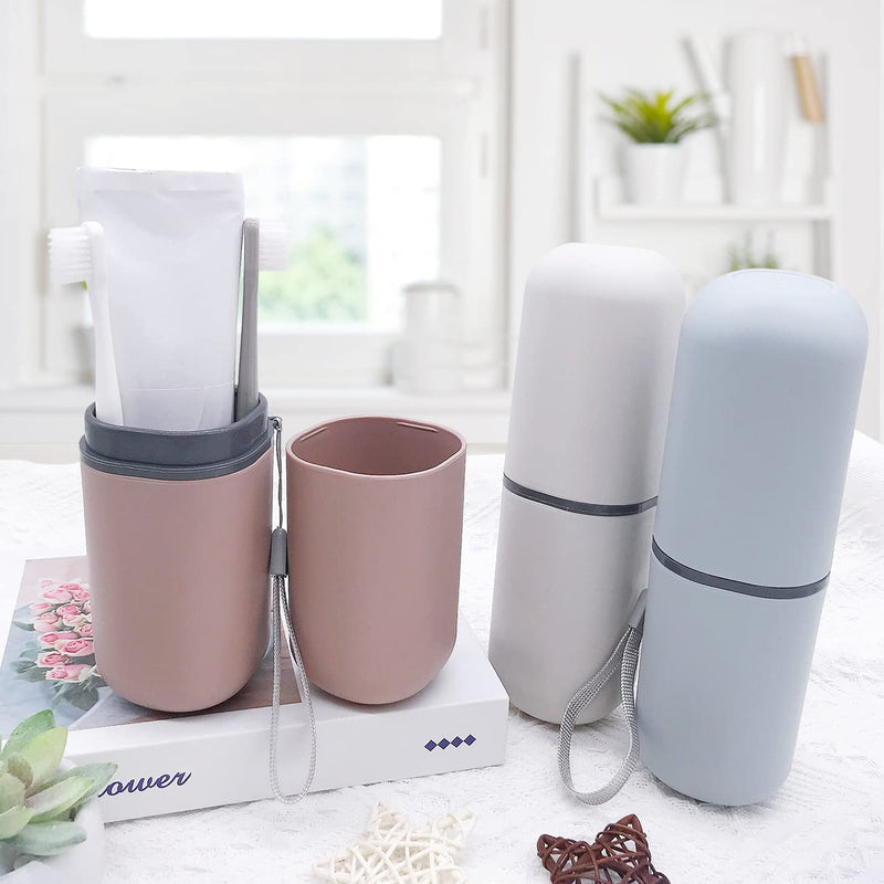 [Australia] - HEIPINIUYE Light Blue Travel Toothbrush Holder, Toothbrush and Toothpaste Travel Case Portable Toothbrush Holder with Cover for Traveling Bathroom Business Camping School 