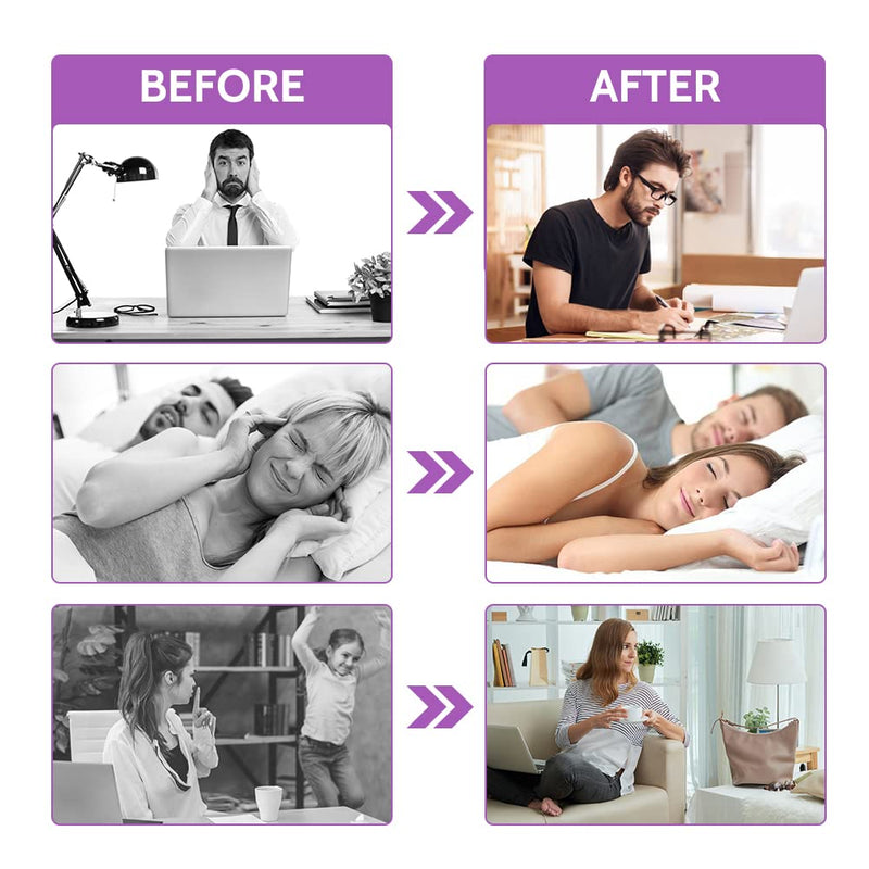 [Australia] - LYSIAN Slim Size Foam Ear Plugs for Small Ear Canals Women, Kids, 100 Pairs, 35dB SNR Noise Canceling Earplugs for Sleeping, Work and Study (Purple) Purple 