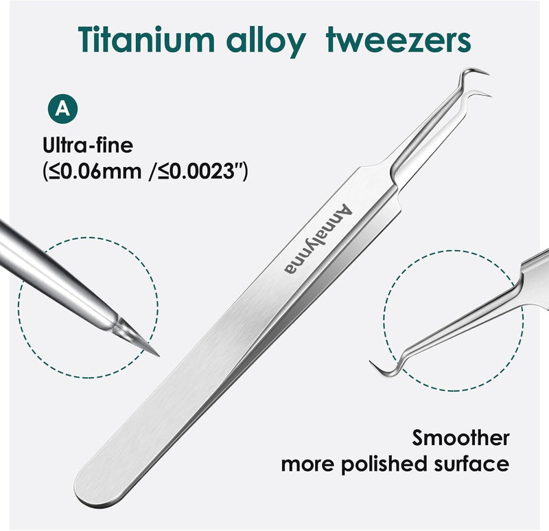 Stainless Steel Tweezers Curved Extraction Tweezers Made of Silver Stainless Steel for Removing Acne, Skin impurities, blackheads (Comedones), Whiteheads and pimples
