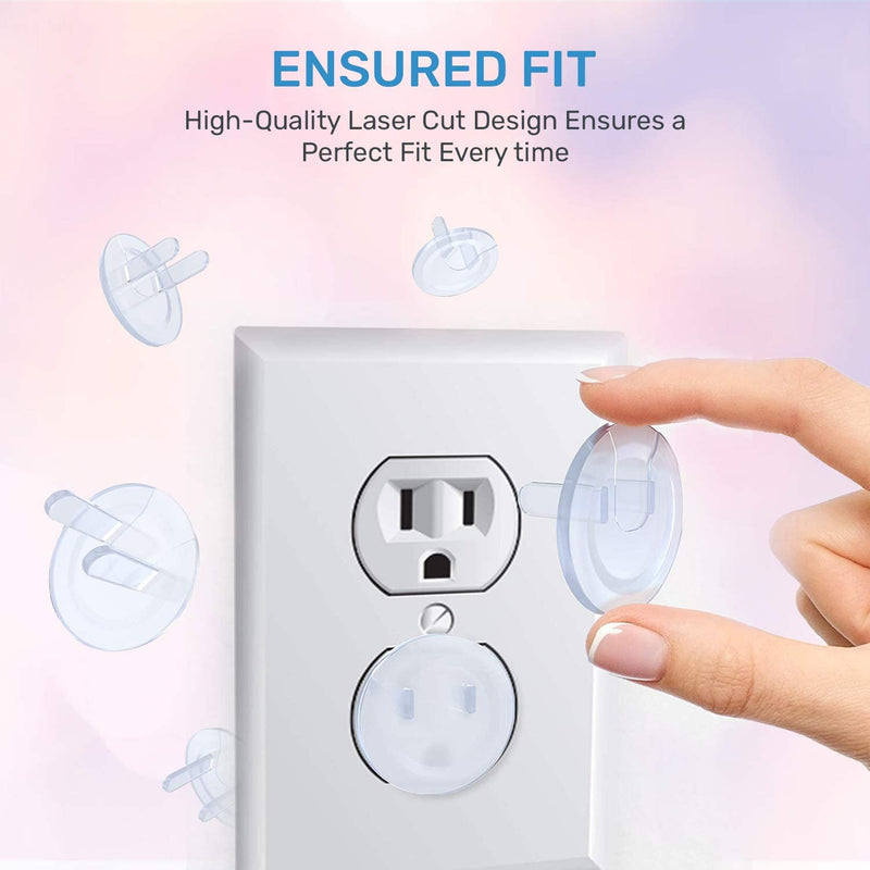 [Australia] - 24 Pack Outlet Covers Baby Proofing, Provide Shock Prevention and Easy Installation, Safe and Secure Plastic Plug Covers for Power Sockets (24 Outlet Covers) 24 Outlet Covers 