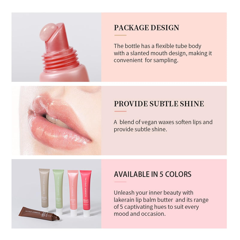Summer Special Lip Butter Nourishing Hydration Lip Gloss with Shea Butter & Olive Oil Soothes Dry Lips and Lip Care Lip Balm with Natural Tint & Gloss Effect Lip Stain Guava 5# pink guava