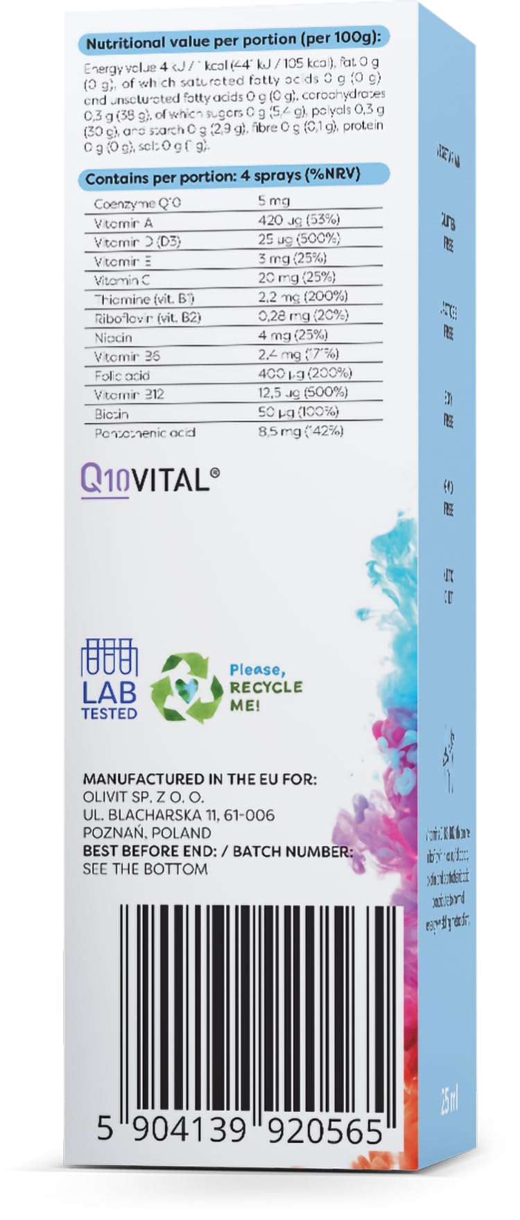 Osavi Multivitamin CoQ10 – 25 ml Oral Spray | Supports Energy Metabolism & Immune System | CoQ10Vital® for Optimal Absorption | Orange Flavor
