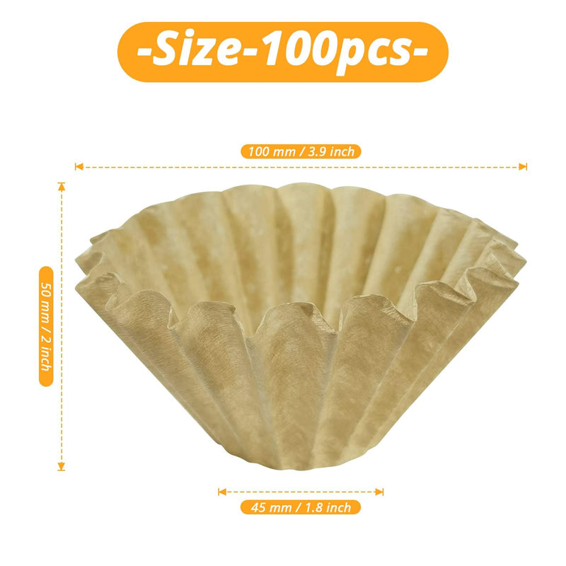 [Australia] - 100 Pack 1-4 Cup Coffee Filters, Disposable Basket Coffee Filter for A Good Brew - Efficient and Convenient Small Coffee Filters 1 Cup - Eco-friendly and Biodegradable (Natural-1, 155/45) Natural-1 