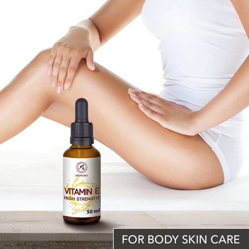 High Strength Pure Vitamin E 50 ml - Vitamin E Drops - Natural - Vitamin E for Skin Care - for Face - Skin - Hair - Nails - Lips - Beauty - Cosmetic Base