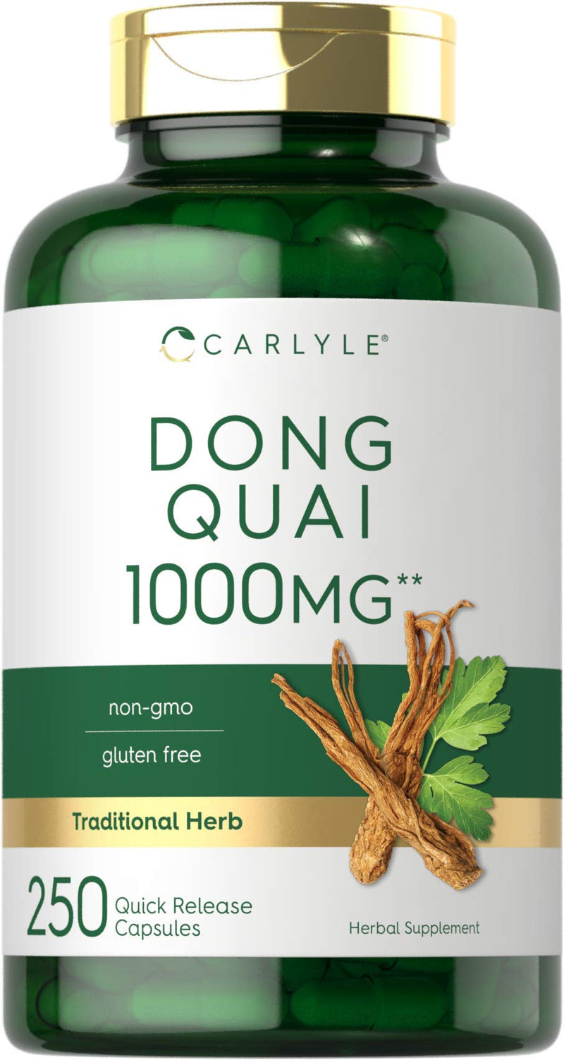 Carlyle Dong Quai Capsules | 1000mg | 250 Count | Non-GMO and Gluten Free Supplement | Traditional Herb