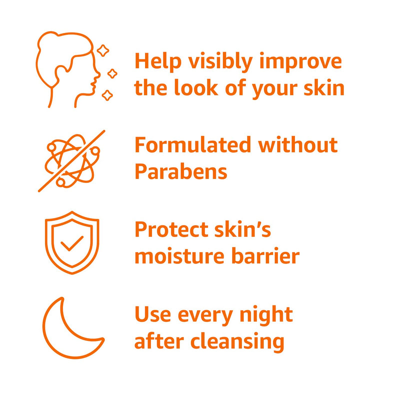 Amazon Basics Triple Replenishing Moisturizer Night Cream with Vitamin C, Glycerin, Shea Butter, 1.7 Ounces, 1-Pack