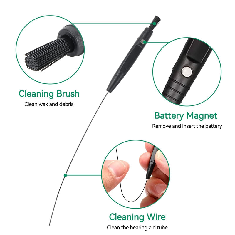 20Pcs Hearing Aid Cleaning Brush, Multifunctional Hearing Aid Cleaning Kit, Sound Tube and Earmold Vent Cleaner Universal Cleaning with Magnet for Hearing Amplifier Earbuds Headphones
