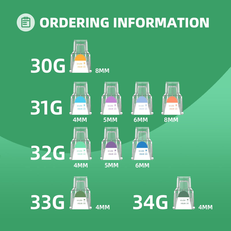 [Australia] - Pen Needles 32g 4mm Ultra Fine, Insulin Needles for Injections, Compatible with Most Insulin Pens, 100pcs/bx (5/32‚Äù) 