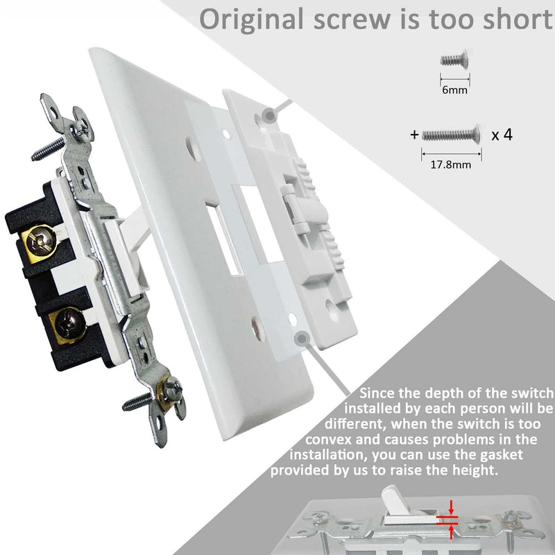 [Australia] - Light Switch Guard, ILIVABLE Child Proof Wall Switch Plate Protects Your Lights or Circuits from being Accidentally Turned On or Off by Children and Adults (White, 2 Pack) White 