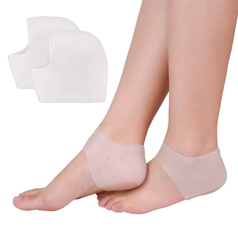 [Australia] - 2 pairs of silicone heel protection, heel socks, gel heel protection, heel wrap, adjustable, breathable, transparent 
