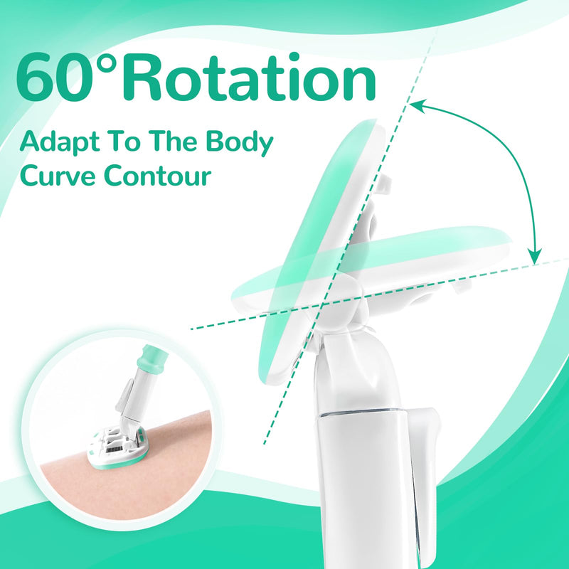 Razors for Women Include 2 Non-Slip Handles and 14 Blade Refills with a Shower Holder, 5 Premium Blades Women's Razors for Shaving with 360° Lubrication Reduces Irritation, Green