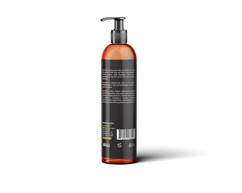 Lyfetrition Dermal Plumping Complex | 12 oz large Bottle | Anti-Ageing Serum Enriched with Vitamin C and Hyaluronic Acid