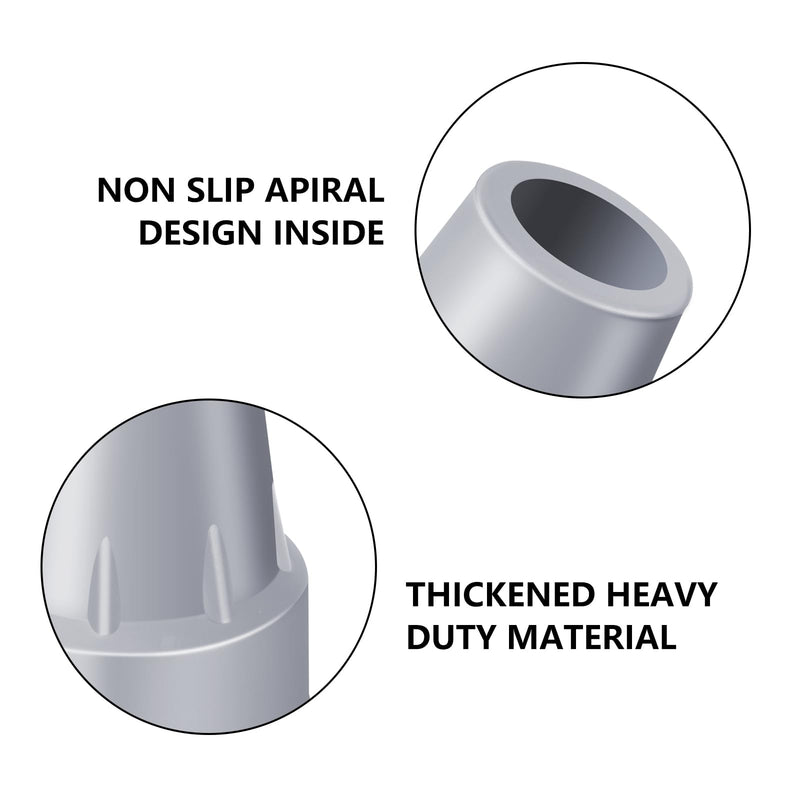 [Australia] - Crutch Tips 7/8 Inch Upgrade Heavy Duty Rubber Crutch Accessories Replacement Rubber Cane Tips, 4-Pack Grey-4 Pcs 