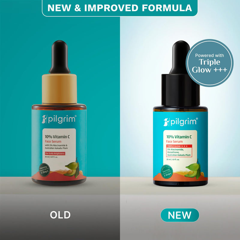 10% Vitamin C Face Serum by Pilgrim | Anti Aging Facial Serum with 5% Niacinamide & Kakadu Plum | Reduces Fine Lines, Smooths Skin Texture & Improves Radiance | 1.01 Fl Oz (30ml) 10% Vitamin C