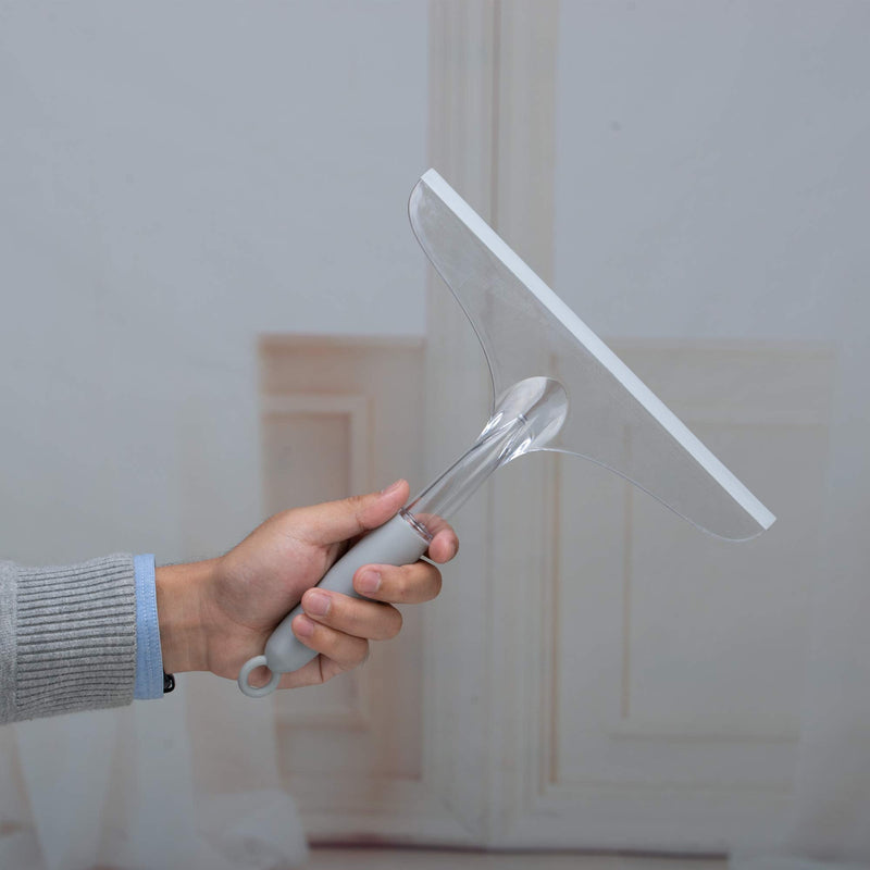 [Australia] - Shower Squeegee for Bathroom Shower Glass Doors, 10'' Rubber Window Cleaner Squeegee, Clear Plastic Car Windshield Cleaning Squeegee 