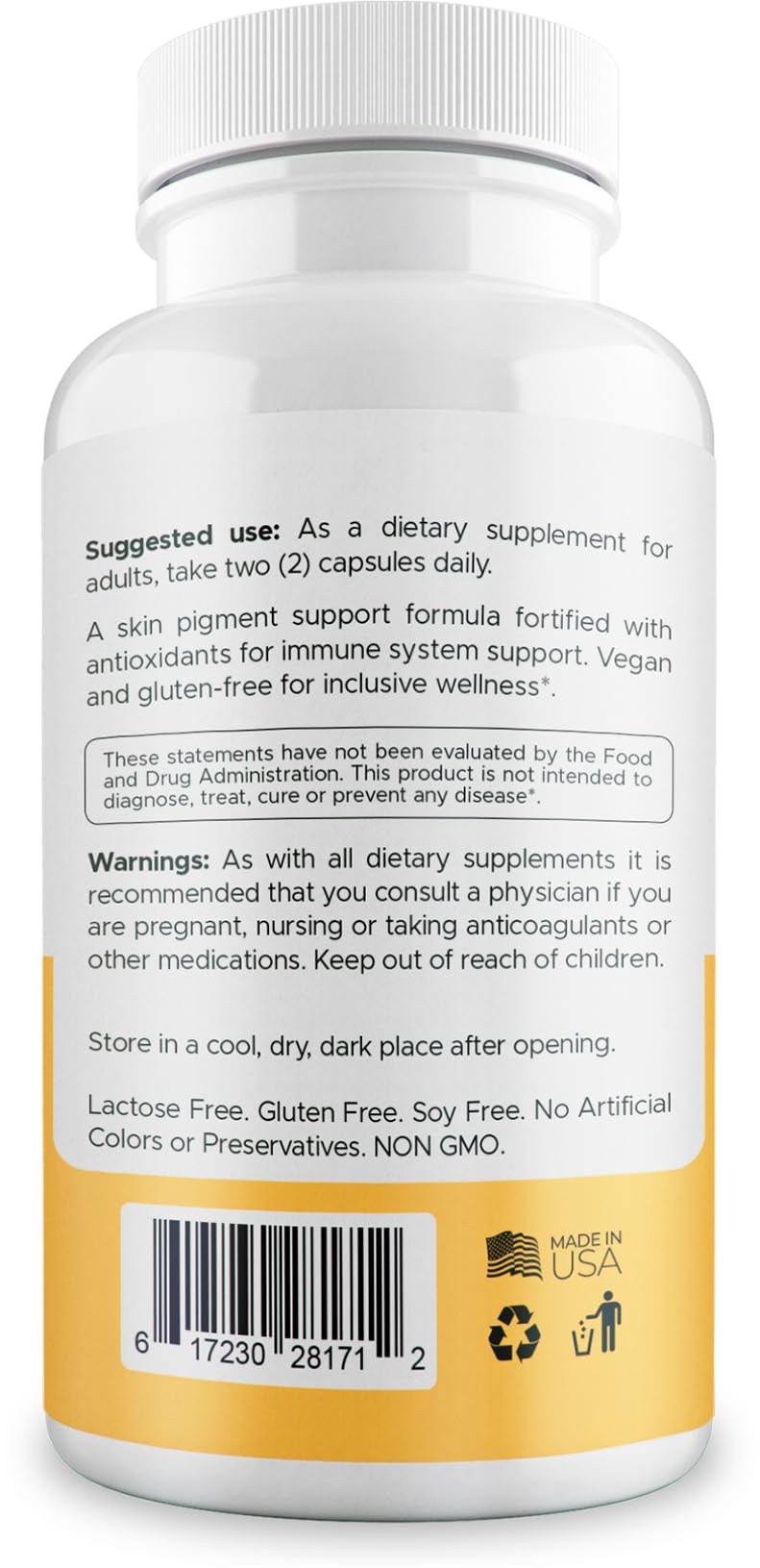 Dermawonder Vitiligo Capsules 60 Count | Effective Vitiligo Supplement | Reduce White Spots and Improve Skin Pigmentation Support | Suitable for All Skin | Natural Solution for White Spots on (3) 3