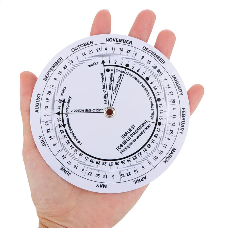 2 Pack Pregnancy Due Date Calculator Wheel, Obstetric Gestation Wheel | Rotatable tracker counts pregnancy weeks & due dates. Solid plastic build, smooth dial for daily pregnancy date checking