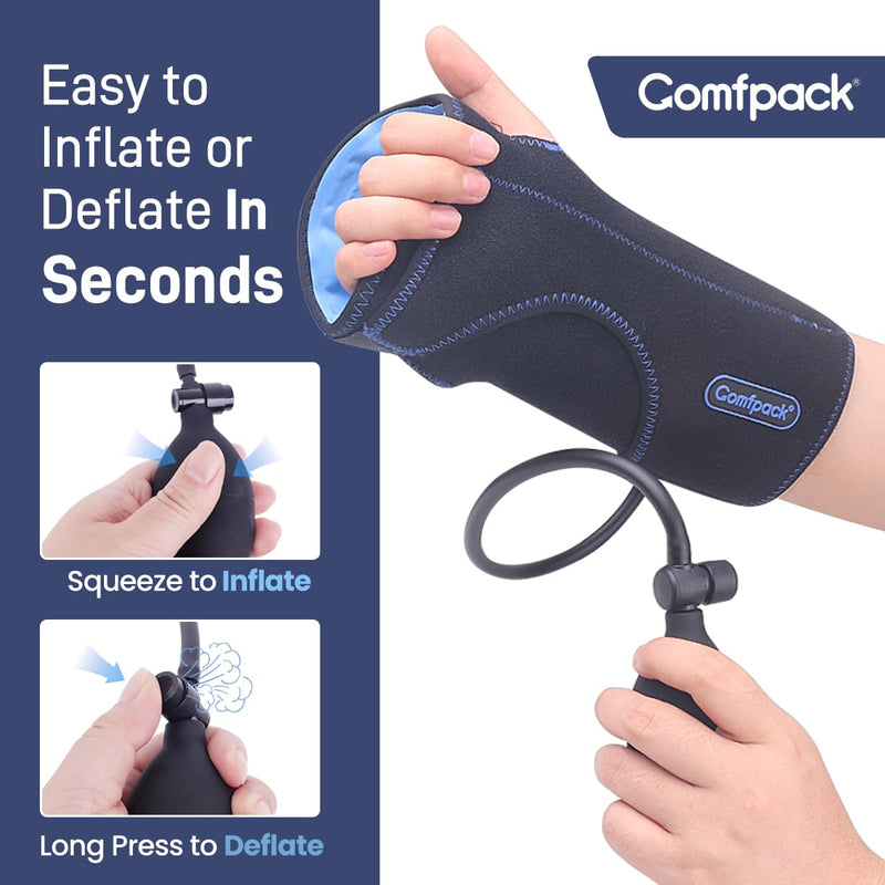 [Australia] - Ice Pack Wrap With Compression for Carpal Tunnel Relief, Wrist Brace Support Gel Hot Cold Therapy for Tendonitis, Mommy Wrist, Swelling, Surgery, Inflammation Black & Blue 