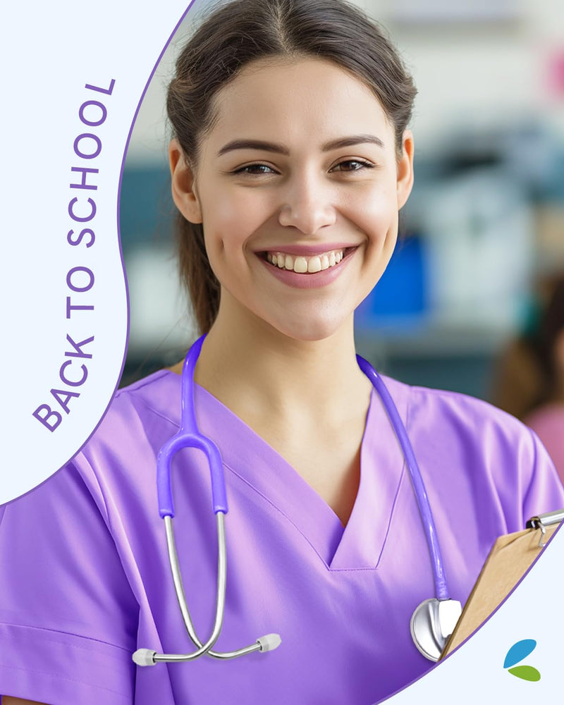 [Australia] - FriCARE Purple Stethoscopes for Nurses, Doctors and Nursing School Students, Lightweight Single Head Stethoscopes kit for Home Use Medical Supplies Purple Charm 