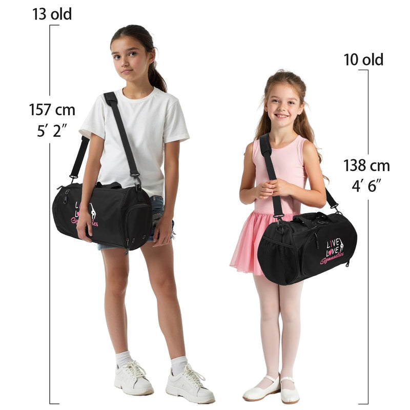 kilofly Girl's Ballet Dance Sports Gymnastics Gym Duffel Bag Travel Carry On 16.5 inch s4