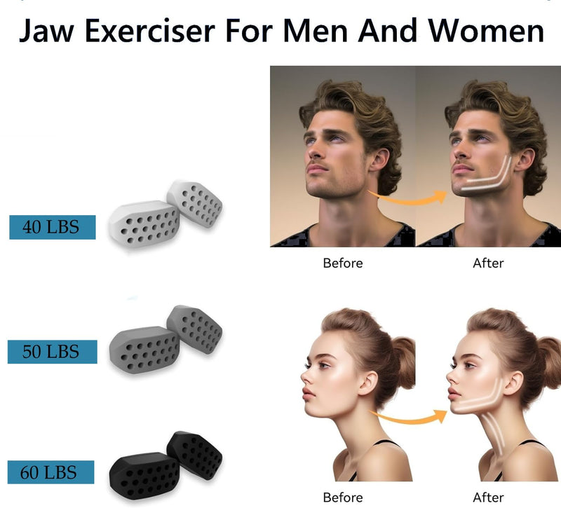 [Australia] - Jaw Exerciser, Jaw Exerciser for Men & Women, 3 Resistance Levels, Applicable to All Levels of Users, 6PCS (M), Medium 