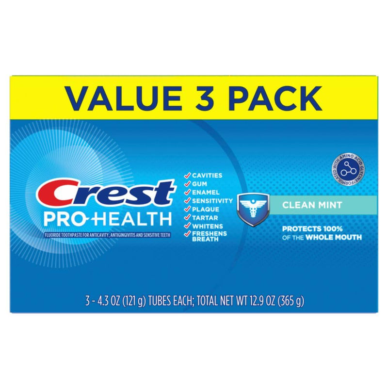 Crest Pro-Health Clean Mint Toothpaste (4.3oz) Triple Pack New