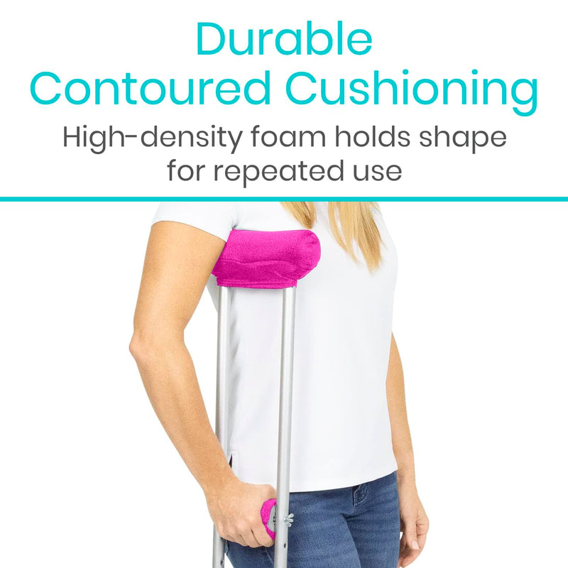 [Australia] - Vive Premium Crutch Pads & Hand Grips - Comfortable, Breathable, Machine Washable Padding - Moisture Wicking & Odor Reducing Pillow Accessory Covers for Adult & Youth Walking Crutches Pink 