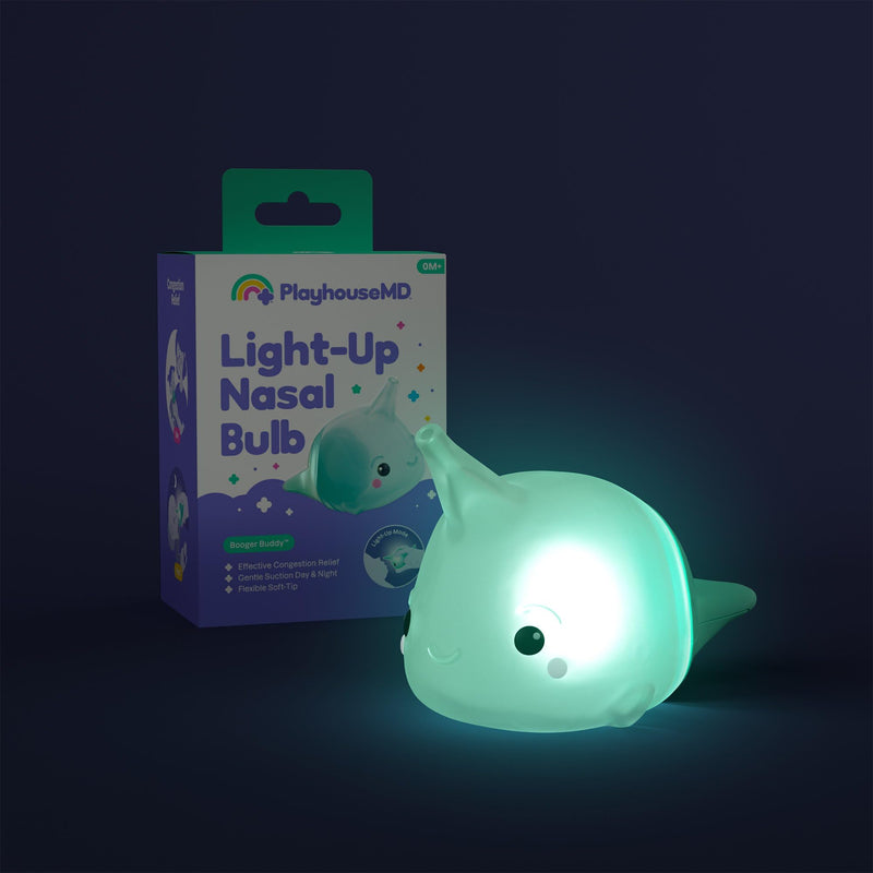 [Australia] - Booger Buddy Nasal Bulb, Narwhal - with LED Light for Babies & Toddlers ‚Äì BPA-Free Snot Remover for Infant Stuffy Nose and Congestion Relief ‚Äì Easy to Clean Design 