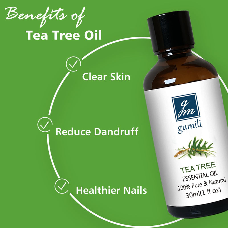 [Australia] - Tea Tree Oil for Skin, Hair, Nail Fungus, Face Body Wash, Foot Soak, Spray, 100% Pure Tea Tree Essential Oil - 30ml 1 Fl Oz (Pack of 1) 