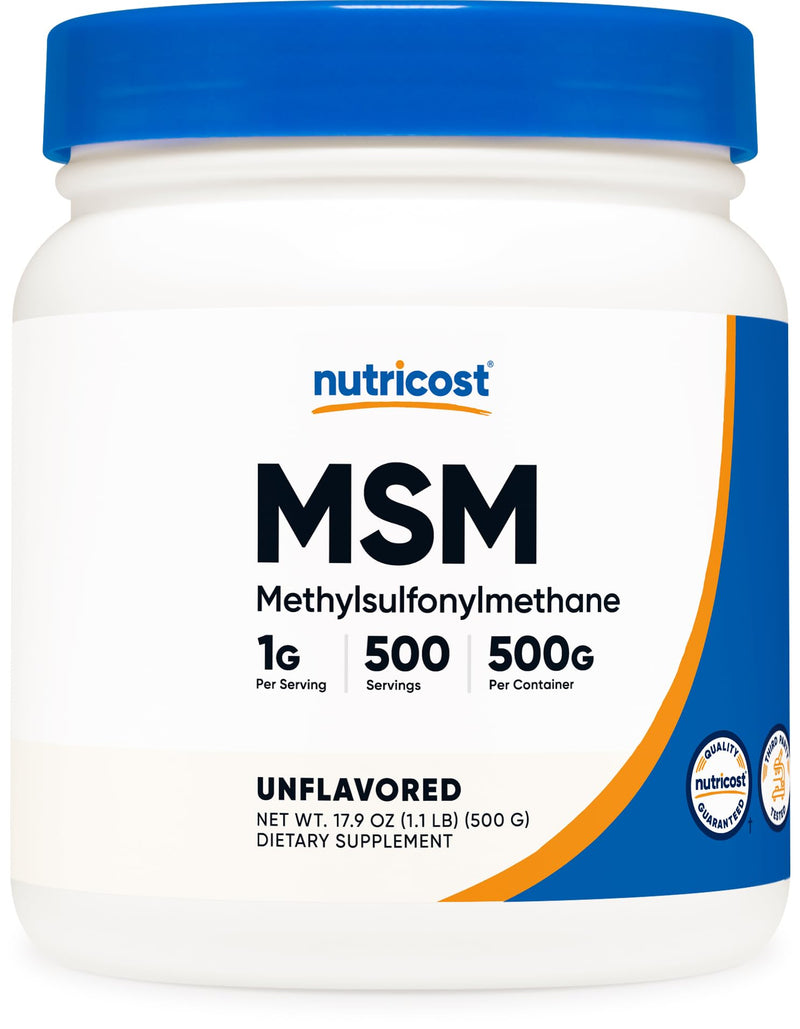 [Australia] - Nutricost Pure MSM Powder 500 Grams (Methylsulfonylmethane) 1.1 Pound (Pack of 1) 