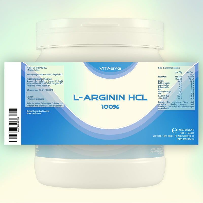 [Australia] - L-Arginine HCL powder 1000g - 1kg - Premium L-Arginine HCL without additives - vegan 